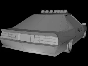 police station in cartoon style low-poly 3D Model