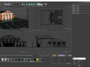 police station in cartoon style low-poly 3D Model