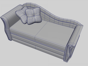 comfortable pink sofa low-poly Modèle 3D