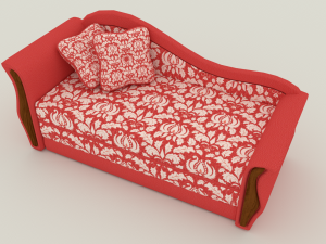 comfortable pink sofa low-poly 3D 模型
