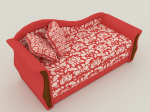 comfortable pink sofa low-poly Modèle 3D