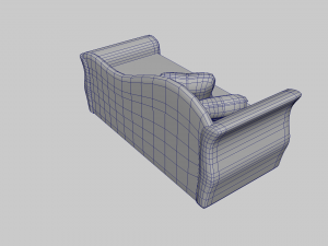 comfortable pink sofa low-poly Modèle 3D
