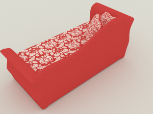 comfortable pink sofa low-poly Modèle 3D