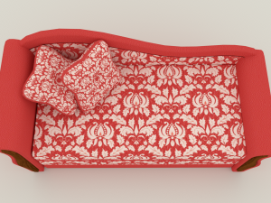 comfortable pink sofa low-poly Modèle 3D