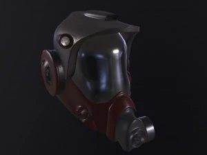 helmet with gas mask 3D Model
