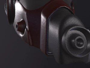 helmet with gas mask 3D Model