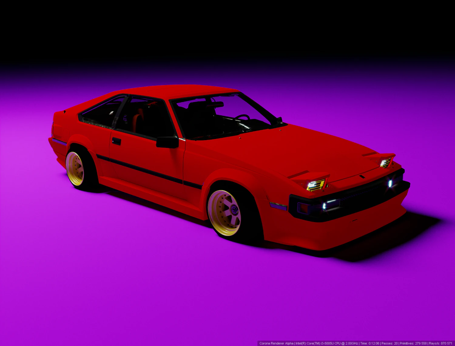 Toyota Supra A60 3D Model .c4d .max .obj .3ds .fbx .stl .blend