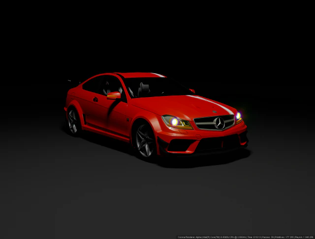 Mercedes Benz C63 AMG Coupé Modelo 3D .c4d .max .obj .3ds .fbx .stl .blend