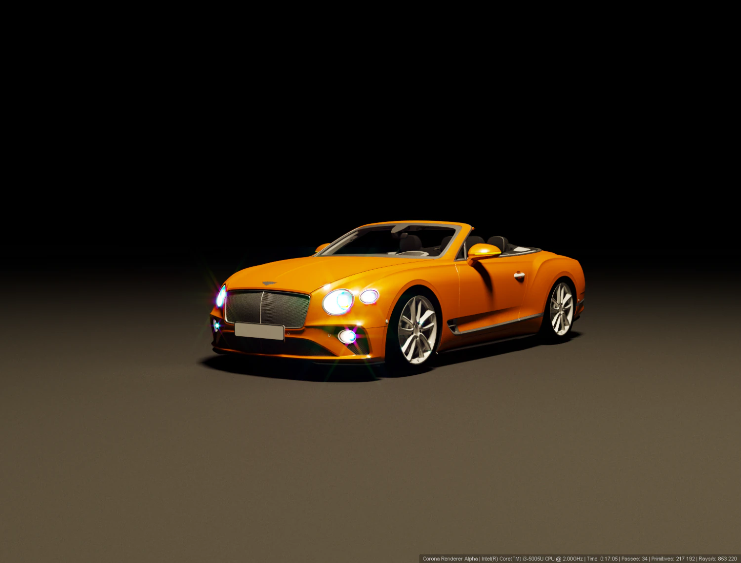 Bentley Continental GTC 3D Model .c4d .max .obj .3ds .fbx .stl .blend 