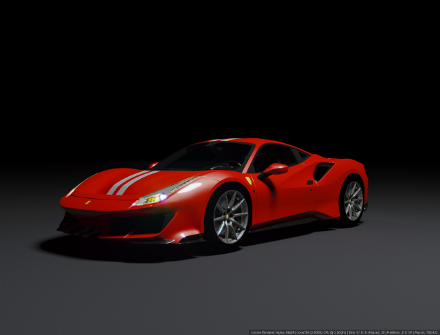 Ferrari 488 3D Model .c4d .max .obj .3ds .fbx .stl .blend 