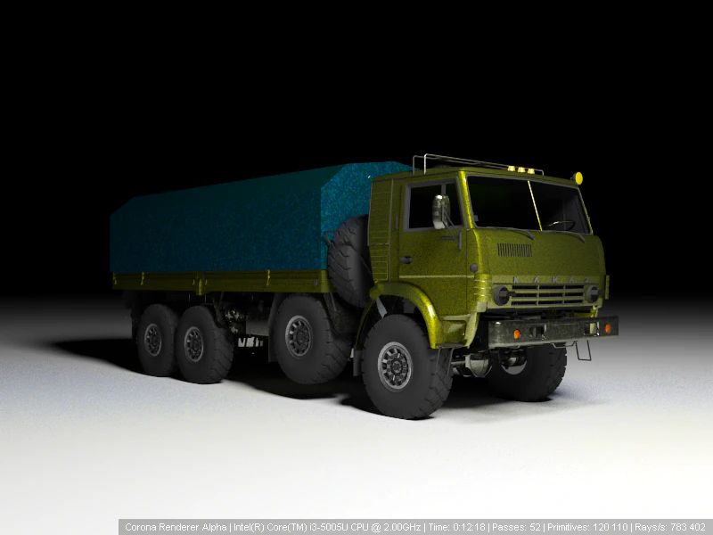 KAMAZ 6350 Military 3D Model .c4d .max .obj .3ds .fbx .stl .blend 