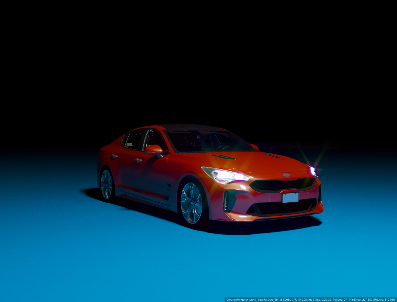 KIA Stinger 3D Model .c4d .max .obj .3ds .fbx .stl .blend