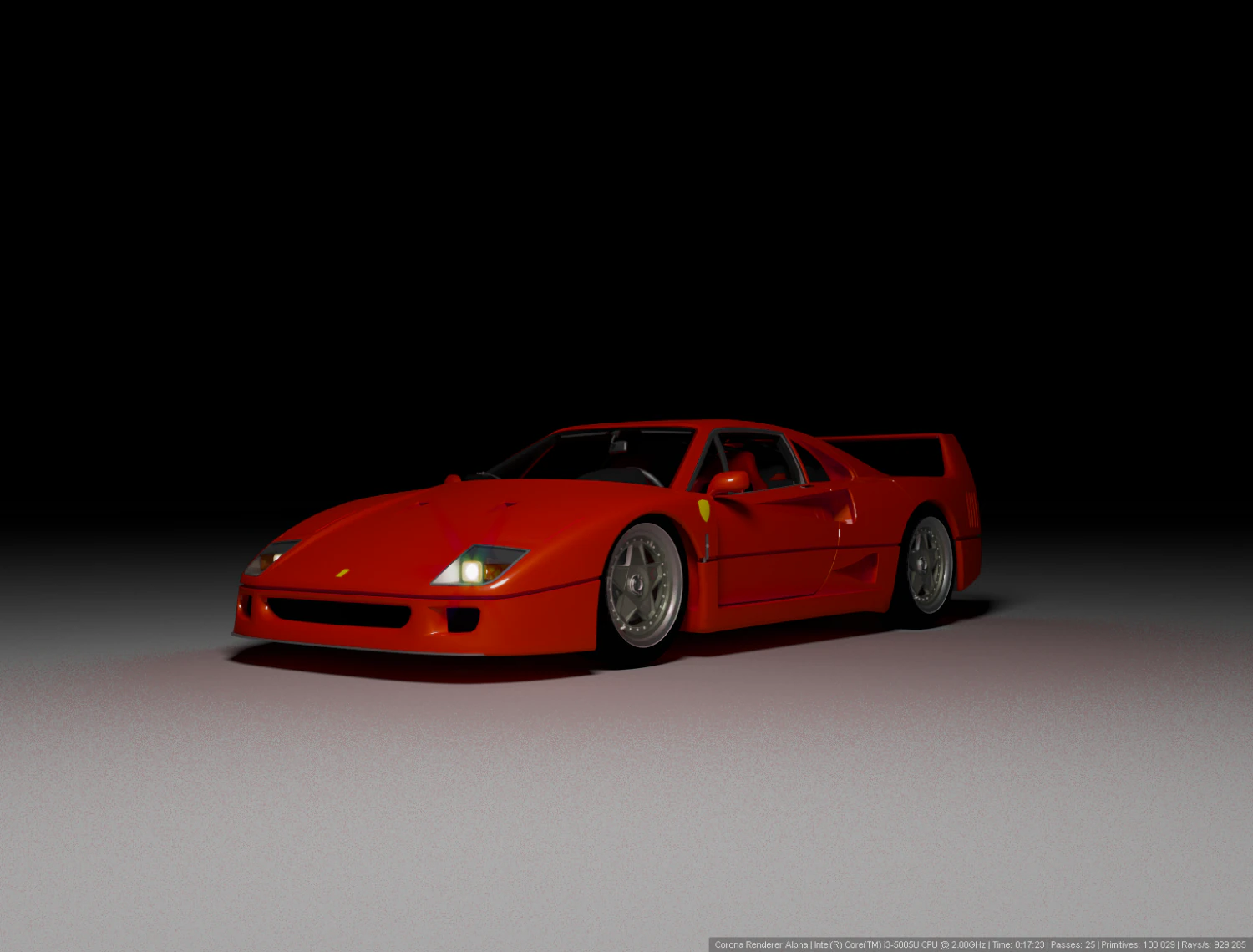 Ferrari F40 3D Model .c4d .max .obj .3ds .fbx .stl .blend 
