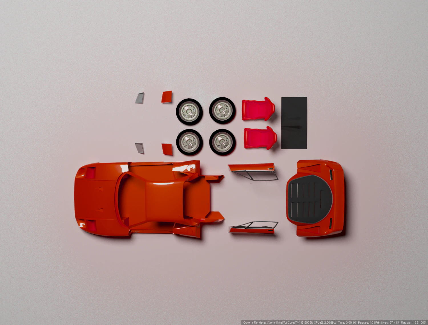 FerrariF40 Print 3D Print Model .c4d .max .obj .3ds .fbx .stl .blend 