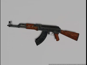 AK47 door de strijd gehard 3D Model