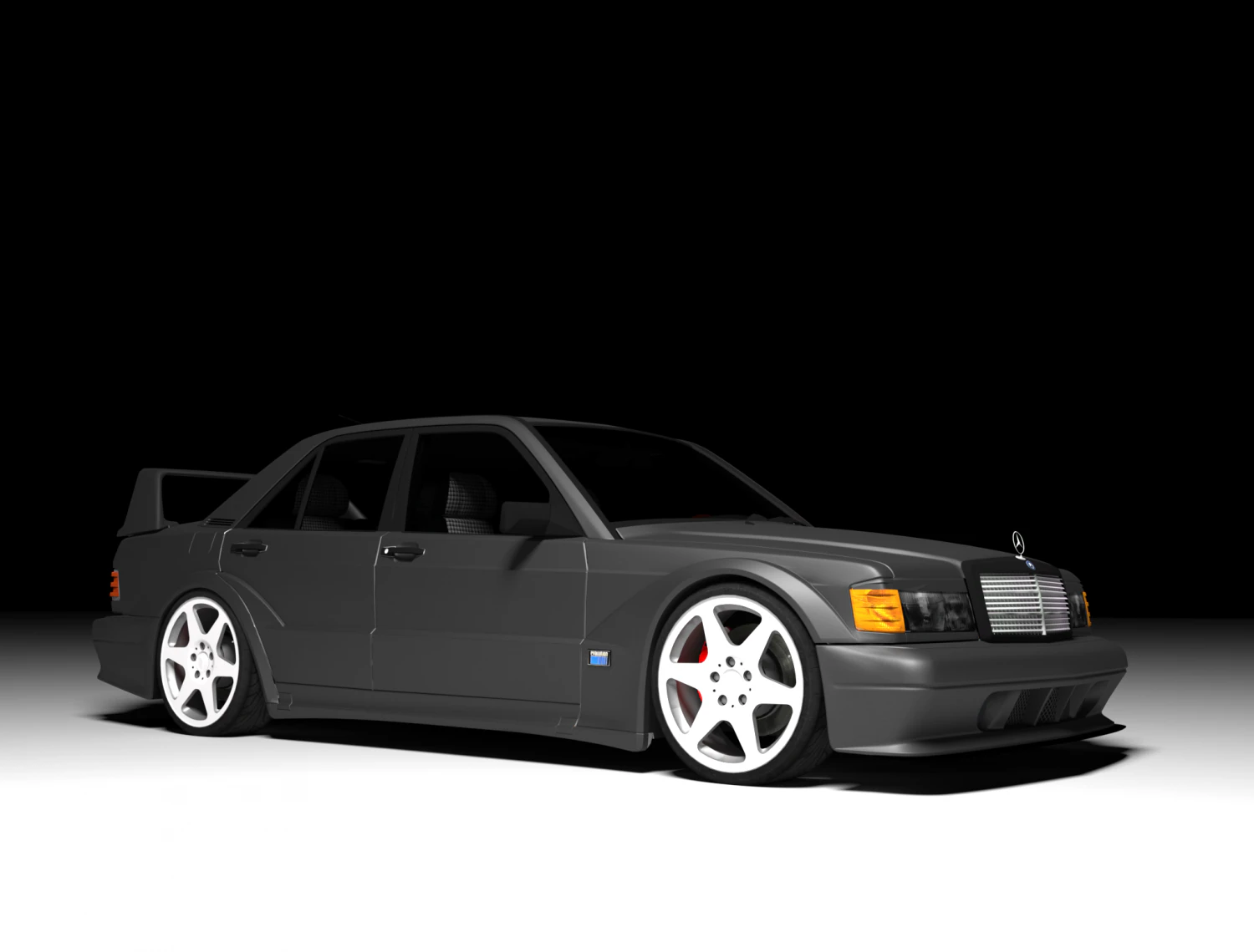Mercedes Benz 190E 25-16 3D Model .c4d .max .obj .3ds .fbx .stl .blend 