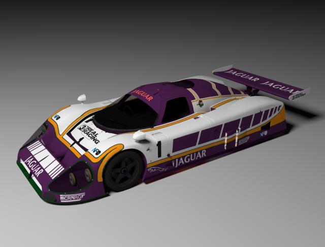 Jaguar XJR 9 1988 3D Model .c4d .max .obj .3ds .fbx .stl .blend 