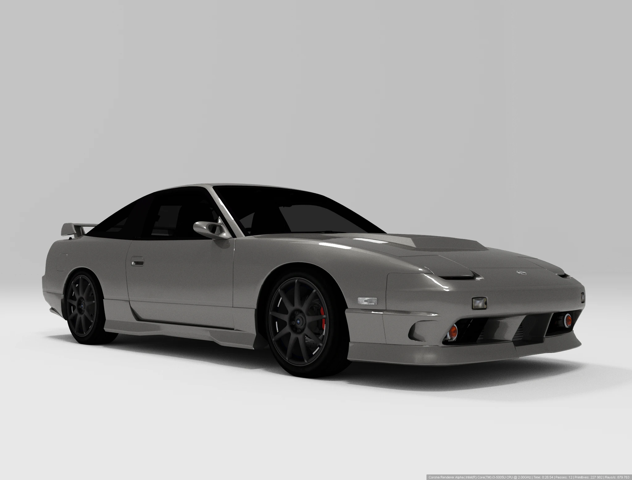 Nissan 180SX 3D Model .c4d .max .obj .3ds .fbx .stl .blend 