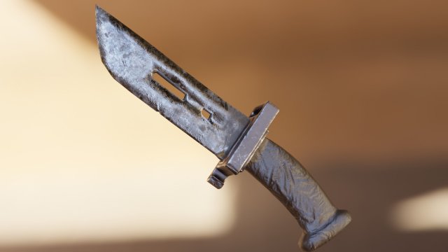 Low-poly game-ready knife 3D-Modell .c4d .max .obj .3ds .fbx .stl .blend 