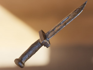 Low-poly game-ready knife 3D-Modell