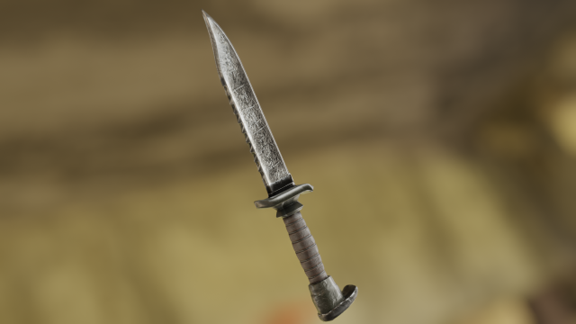 Realistic low-poly knife 3D-Modell .c4d .max .obj .3ds .fbx .stl .blend 