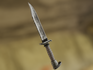 Realistic low-poly knife 3D-Modell