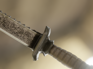 Realistic low-poly knife 3D-Modell
