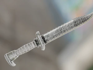 Realistic low-poly knife 3D Model