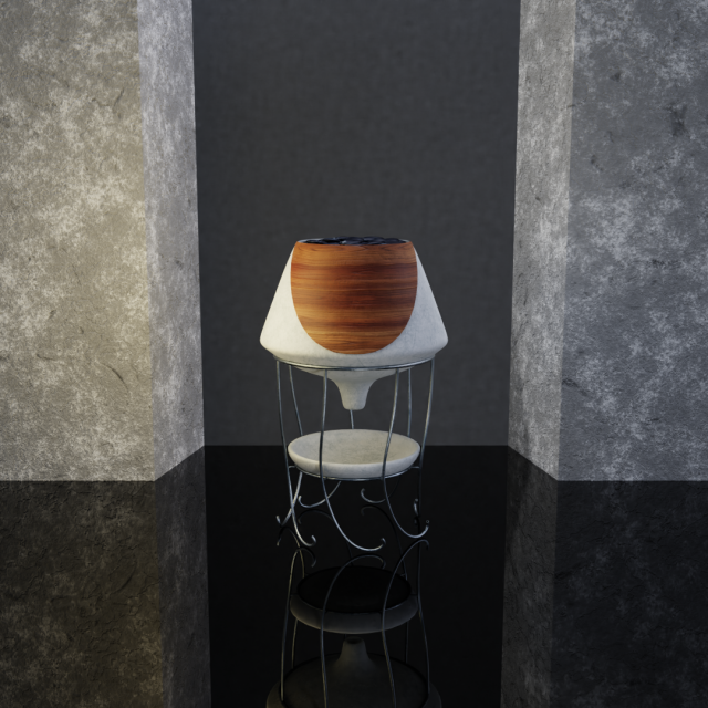 plant pot and stand low-poly 3D 모델 .c4d .max .obj .3ds .fbx .stl .blend 
