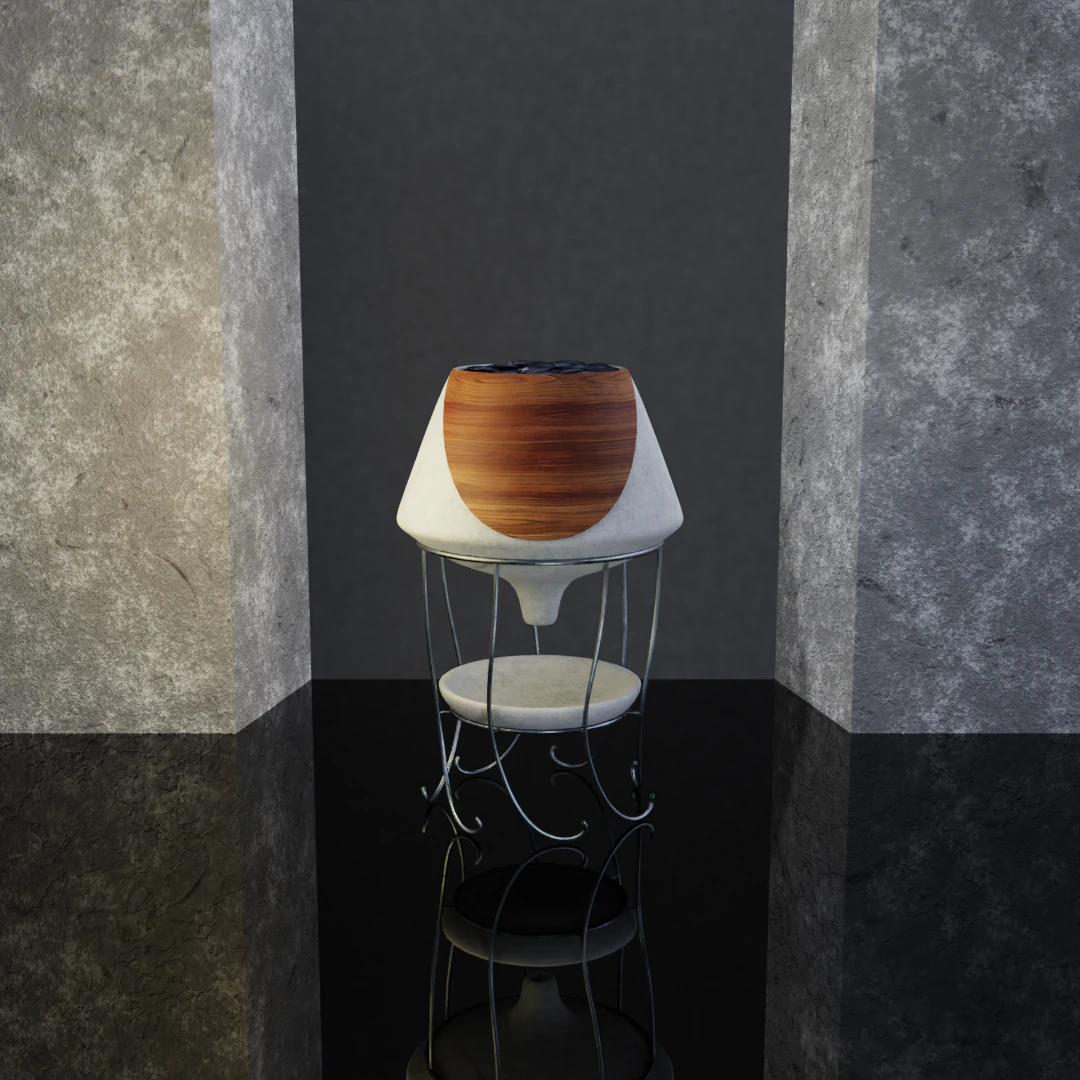 plant pot and stand low-poly 3D Model .c4d .max .obj .3ds .fbx .stl .blend