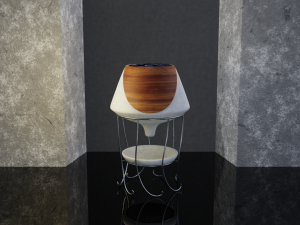 plant pot and stand low-poly 3D Model