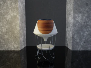 pot tanaman dan berdiri poli rendah Model 3D