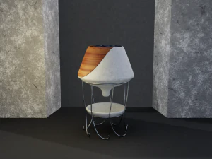 plant pot and stand low-poly 3D Model