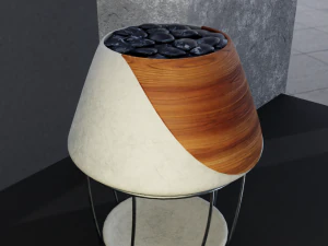 plant pot and stand low-poly 3D Model