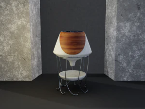 plant pot and stand low-poly 3D Model