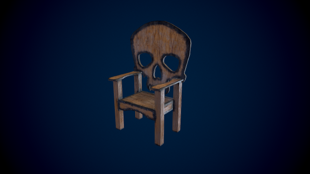 Chair skull free low-poly Modelo 3D .c4d .max .obj .3ds .fbx .stl .blend 