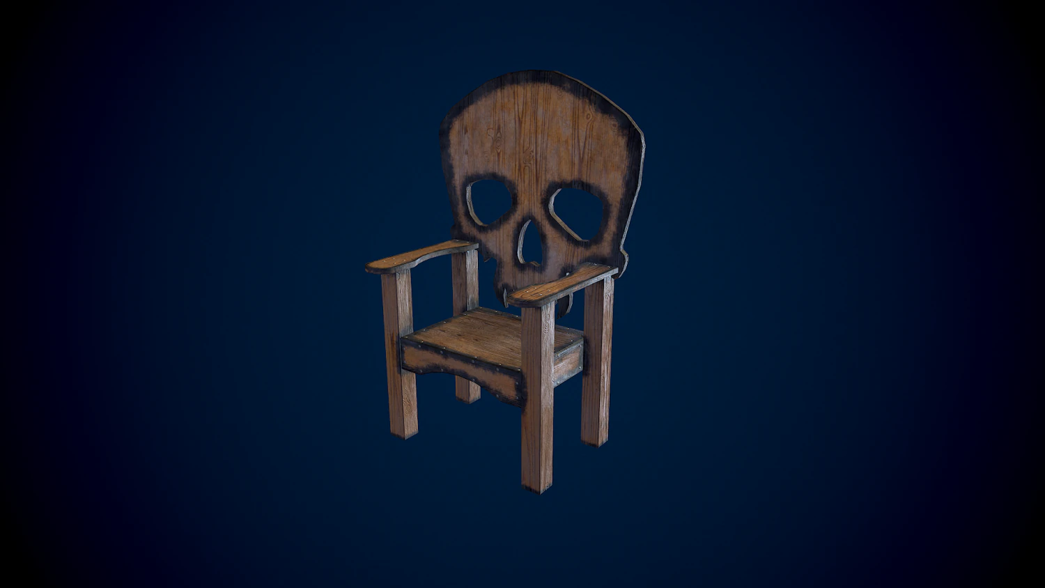 Chair skull free low-poly 3D Model .c4d .max .obj .3ds .fbx .stl .blend