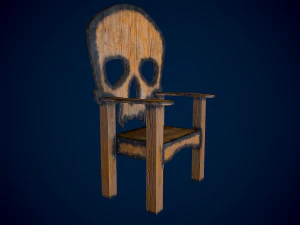 Chair skull free low-poly 3D Model