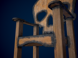 Chair skull free low-poly Modelo 3D