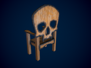 Chair skull free low-poly Modelo 3D
