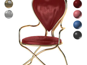 heart steel chair 3D Model