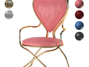 heart steel chair Modelo 3D