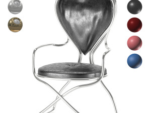 heart steel chair Modelo 3D