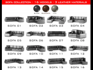 colecci&oacute;n de sof&aacute;s Modelo 3D