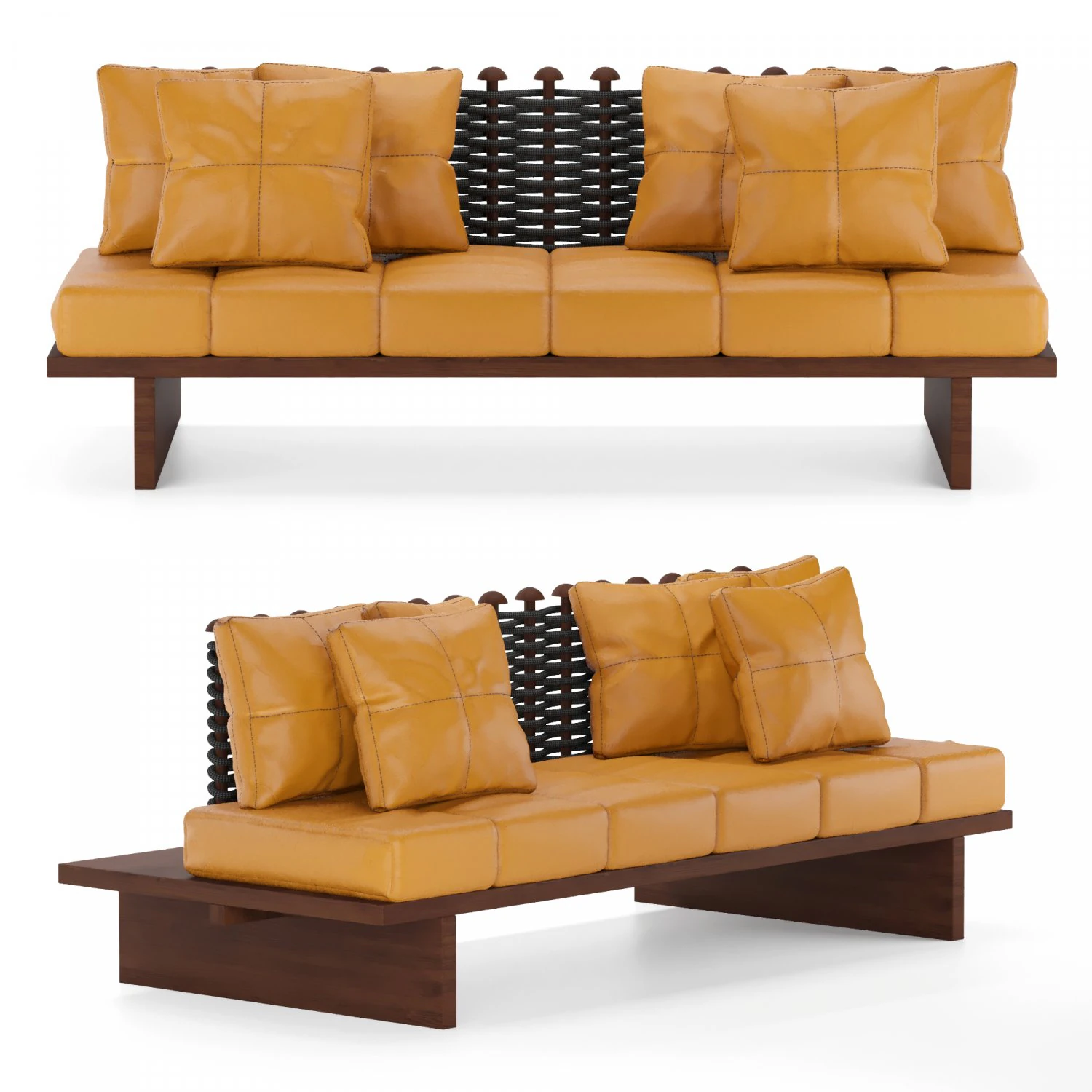 shaker sofa 3D Model .c4d .max .obj .3ds .fbx .stl .blend 