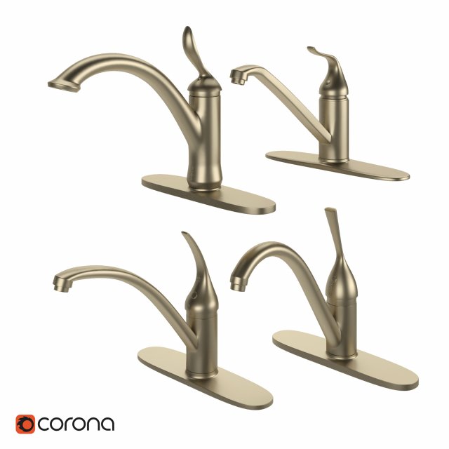 kitchen faucet set 01 3Dモデル .c4d .max .obj .3ds .fbx .stl .blend 