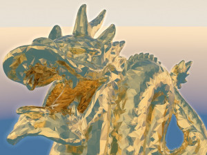 Gold dragon model 3D Model