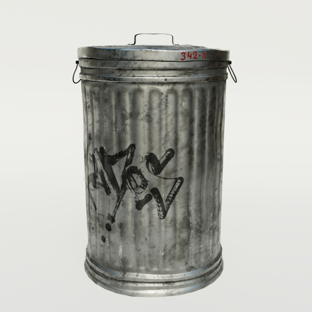 trash can mid poly Modelo 3D .c4d .max .obj .3ds .fbx .stl .blend 