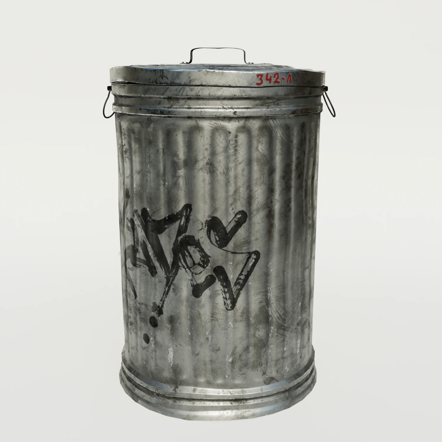 trash can mid poly 3D Model .c4d .max .obj .3ds .fbx .stl .blend 