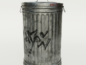 trash can mid poly 3D 모델
